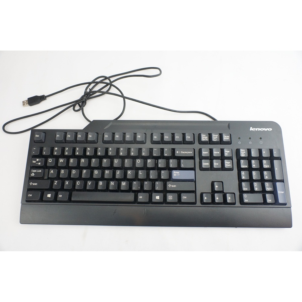 Lenovo Keyboard KB1021 PC Mac OS Black Wired USB‎ 104-Key QWERTY Good